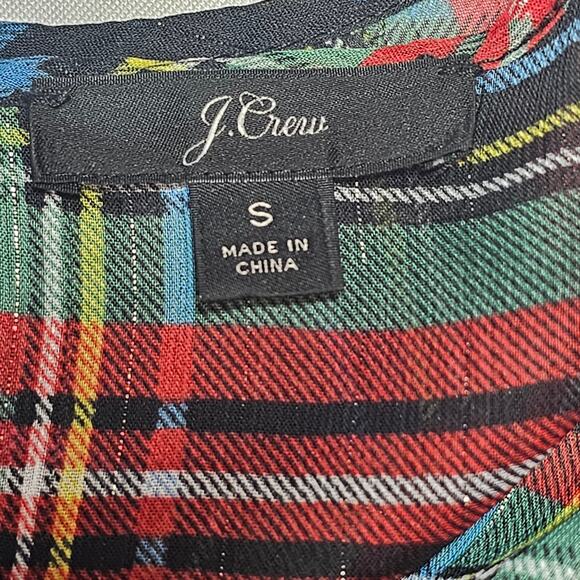 J. Crew Cinched-Waist Dress Stewart Tartan Holiday Plaid Size S - Picture 5 of 12